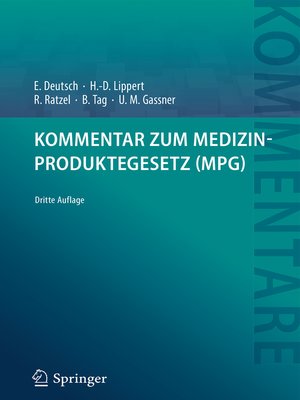 cover image of Kommentar zum Medizinproduktegesetz (MPG)